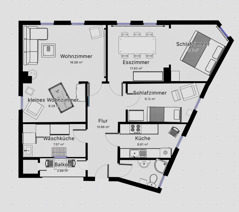 Blaue Tuerchen - Mit Beamer Und Kicker Apartment *